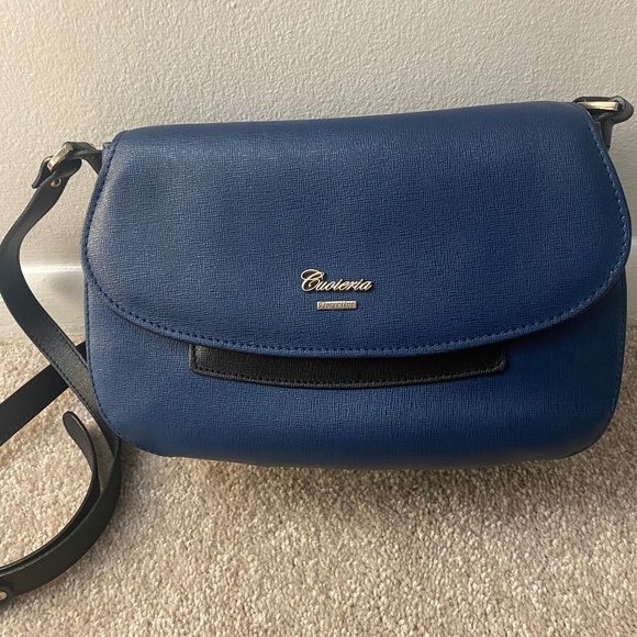 Navy Blue Cuoieria Fiorentina leather Crossbody Bag Italy - Picture 2 of 16